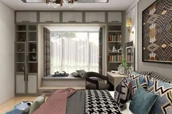 如果你家选了比较高的楼层,卧室飘窗柜设计里有浮窗的话,会很用力.