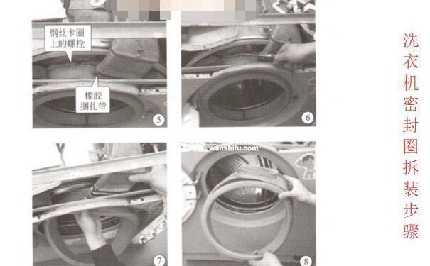 滚筒洗衣机门密封胶拆装步骤,洗衣机门橡皮圈拆卸更换方法
