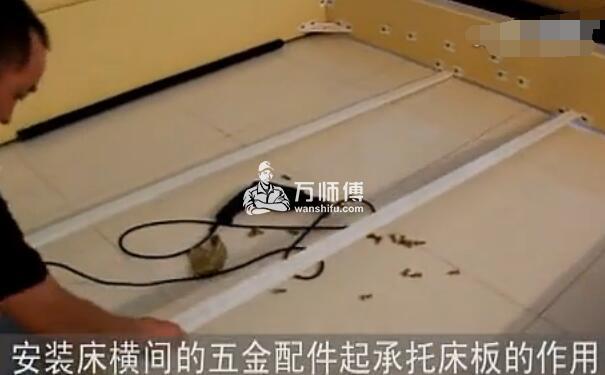 排骨架实木高箱床安装步骤,掀背式板式气压床组装方法图解