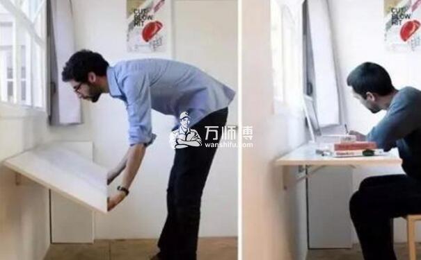 墙上安装可折叠书桌节约空间好帮手,壁挂桌就是那么牛