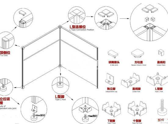 公司普通板式屏风办公桌怎么组装？拆装图解