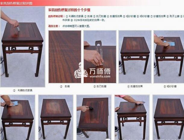 红木家具白色烫痕与划伤修复方法与具体步骤