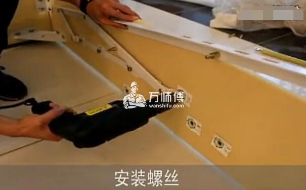 排骨架实木高箱床安装步骤,掀背式板式气压床组装方法图解
