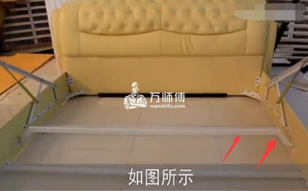 排骨架实木高箱床安装步骤,掀背式板式气压床组装方法图解
