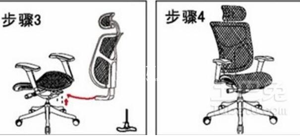 五星脚转椅安装方法-图文解说