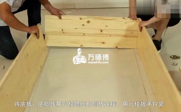 成品组合式墙角转角书桌带书柜组装方法