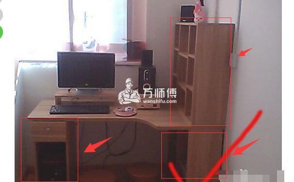 台式电脑桌安装步骤图,卧室学习桌带书柜组装方法