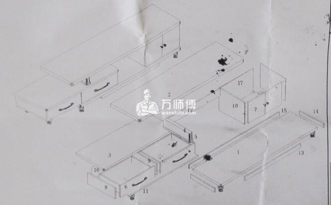 客厅组合电视柜安装/视听柜安装方法图解