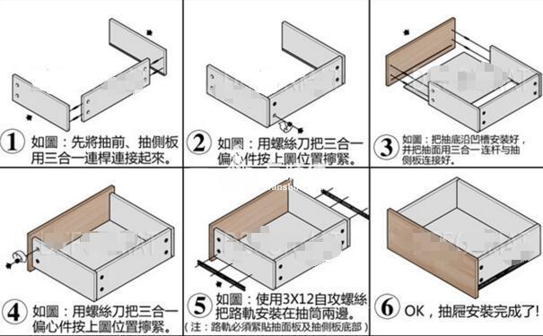 抽屉组装通用方法